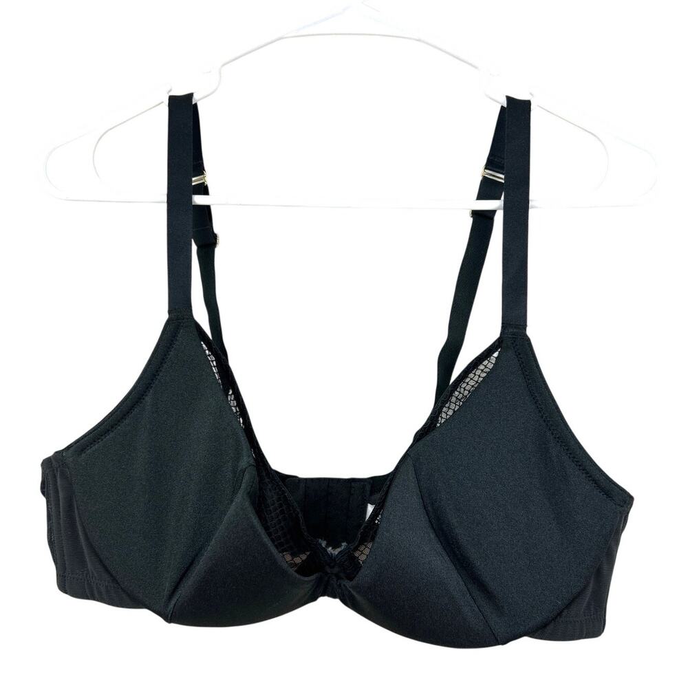Cacique Womens 38D Black Lightly Lined Underwire Balconette Bra NEW